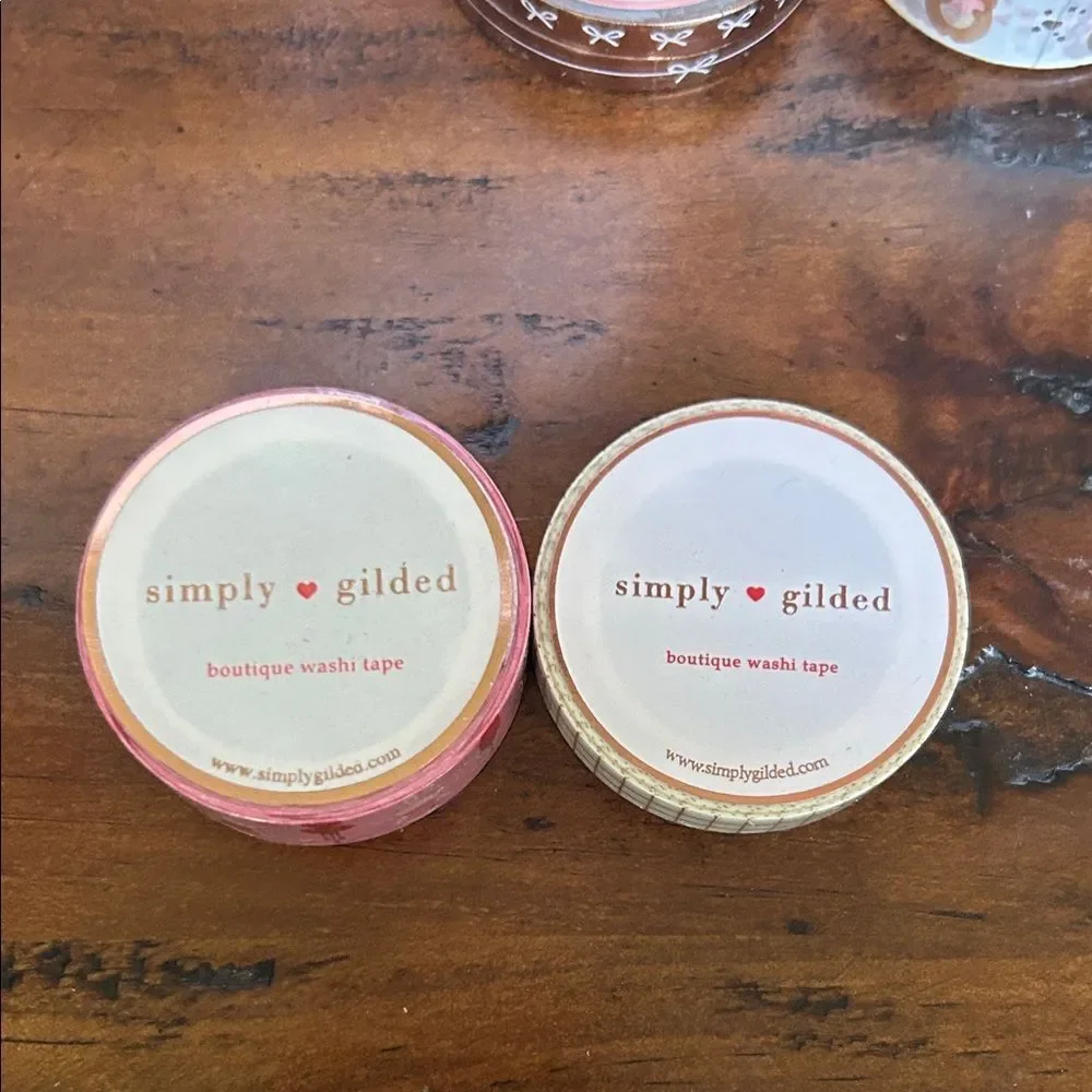 Simply Gilded 10 Washi tapes NEW pink and Red brown colors bundle